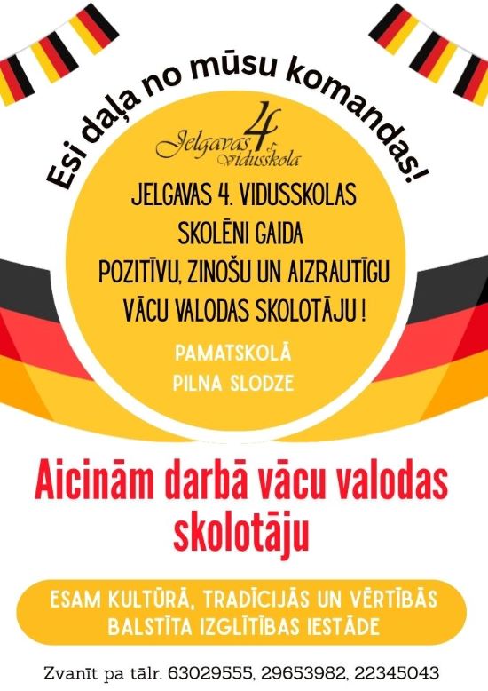 Te ir darbs vācu valodas skolotājam